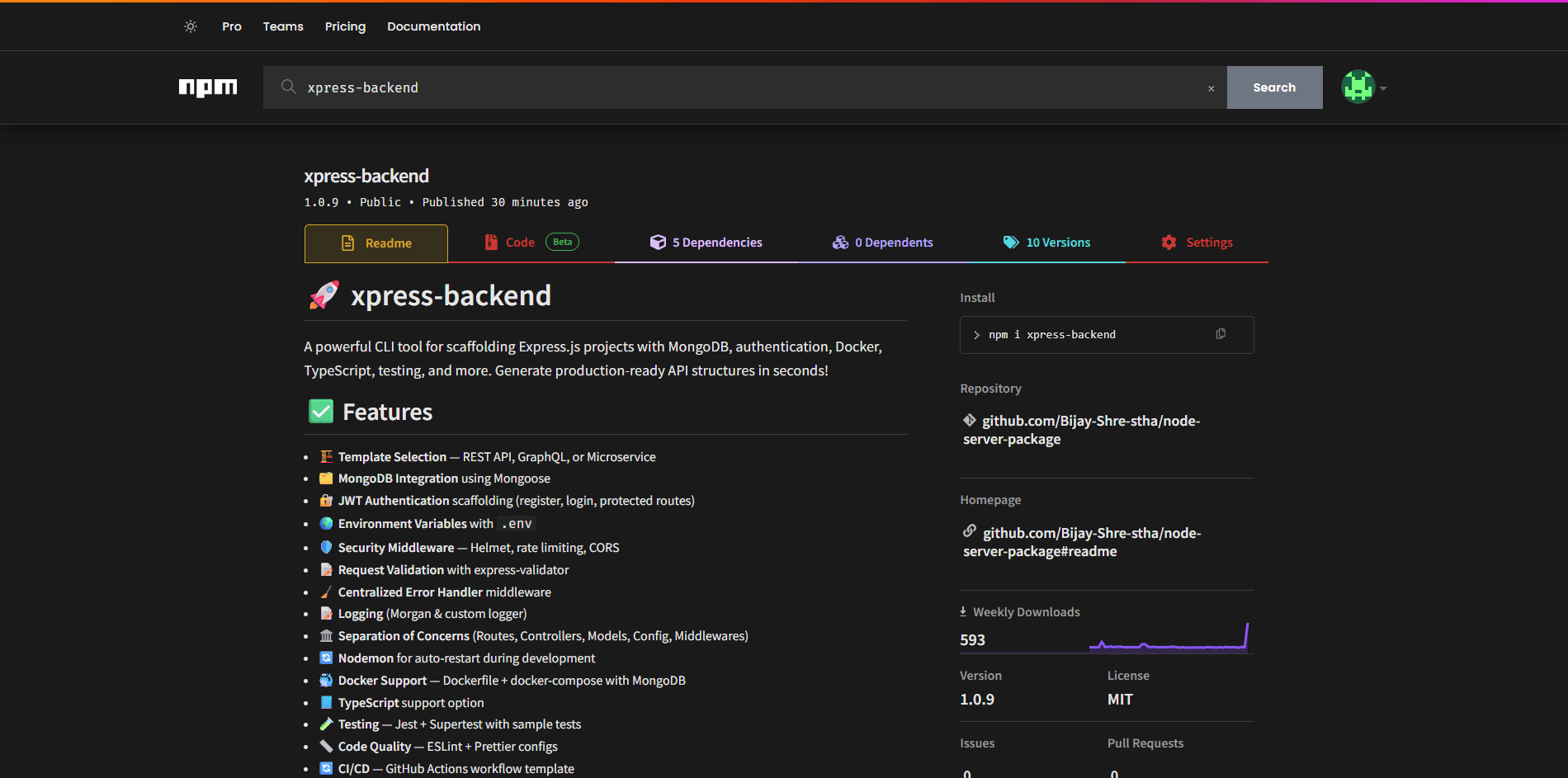 Node Express CLI Generator
